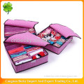 2014 non woven fancy plastic waterproof storage boxes with wheels with open front for home use